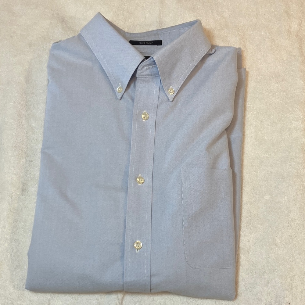 Lands' End Light Blue Men’s Button-Down Casual Shirt